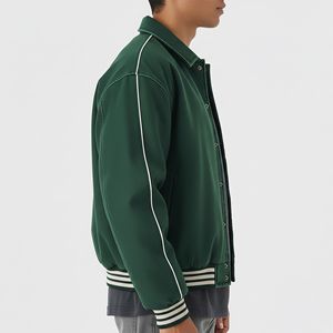 Chaqueta de Béisbol Personalizada OEM/ODM, Estilo Urbano, 100% Lana, Cuello Camisero, Color Sólido, Chaqueta Universitaria, Estilo Urbano - Product Image 6