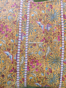 Yoga Shopping plage artiste Boho sac de week-end matelassé fourre-tout épaule Patch sac coton imprimé à la main Floral écologique durable ba - Product Image 4