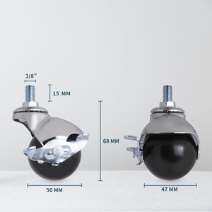 Rouleau à billes verrouillable CCE 2 "avec frein latéral 3/8"-15mm montage - Product Image 2