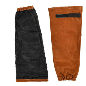 Heat & Flame Resistant Leather Welding Work <b>Sleeves</b> for Men <b>Arm</b> <b>Protection</b> with Kevlar Stitching and Cotton Lining - Product Image 1