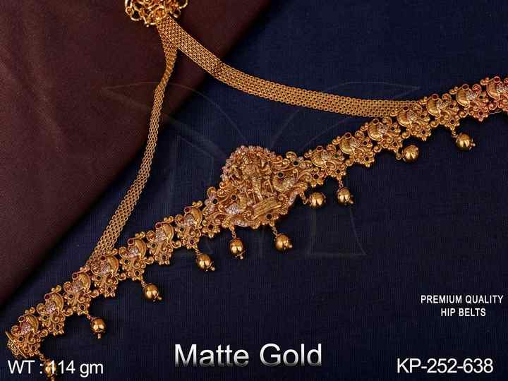Temple Jewellery Beautiful Designer Wear Laxmi Design Matte Gold Polish Temple Accessories Women Kamar Patta Jewelry Sets