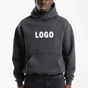 2025มีฮู้ดแบบสวมหัวโอเวอร์ไซส์ผ้าฝ้ายหนาแบบสตรีทเทรนด์100% ออกแบบโลโก้ได้ตามต้องการ - Product Image 1