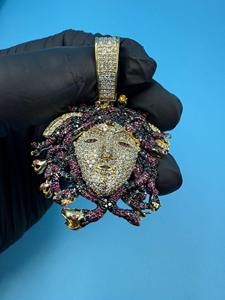 Pendentif Hip Hop en diamant Moissanite VVS de conception optimale, serti de pierres, inspiré de Packman, en argent 925, à bas prix - Product Image 3