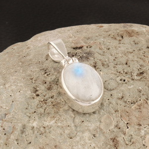 Vente en gros pierre de lune naturelle fait à la main 925 pendentif en argent sterling pierre de lune délicate bijoux de mode pendentif charmes - Product Image 3