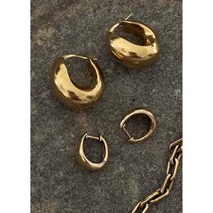 Bold Teardrop Hoop <b>Earrings</b> Water Drop Shape Pattern - Product Image 3