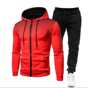 Conjunto Deportivo de Otoño Invierno para Hombre Estilo Europeo Americano, Sudadera de Color Sólido con Forro Polar, Chándal Informal con Diseño 3D en la Parte Delantera - Product Image 5