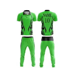 最新设计100% 涤纶板球运动衫和裤子板球制服便宜的价格板球制服