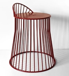 Tabouret en métal de grande taille, finition blanche, parfait pour la maison, le salon, meubles décoratifs, pouf et tabourets - Product Image 2