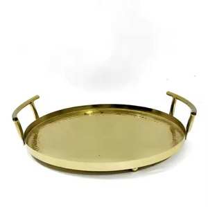 Falcon ถาดเสิร์ฟทองเหลืองสุดหรูระหว่างประเทศดีไซน์ช่างฝีมือทันสมัยของขวัญระดับพรีเมี่ยมสำหรับงานแต่งงานการชุมนุมที่สง่างาม - Product Image 5