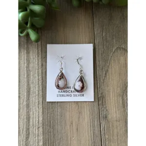 Navajo Handcrafted Wild Horse Sterling Silver Drop <b>Earrings</b> with <b>Pearl</b> <b>Diamond</b> & Topaz - Product Image 1