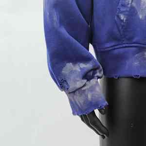 Sweat-shirts à fermeture éclair personnalisés de haute qualité, délavés et usés, en coton French Terry, tie-dye, unisexe, pour hommes - Product Image 3