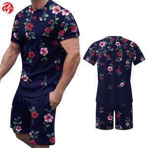 Conjunto corto de verano de dos piezas para hombre multifuncional, Conjunto de camiseta de manga corta y pantalones cortos con bolsillos - Product Image 6