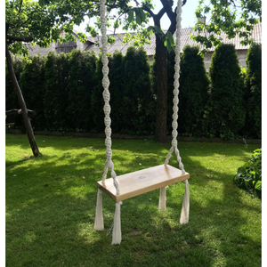 Balançoire d'arbre bohème pour adultes en bois et métal, mobilier d'intérieur/extérieur pour salon et cour avec matériau PE - Product Image 2