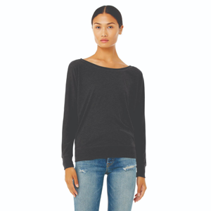 Camiseta de Algodón de Manga Larga con Cuello Redondo para Mujer, Color Negro, Corte Holgado, Estilo Casual, para Todas las Temporadas - Product Image 1