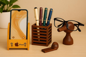 Porte-stylo en bois artisanal, support en bois massif, organisateur de bureau, support à crayons, design moderne, durable, pour le bureau, la maison, l'école, prix le plus bas - Product Image 6
