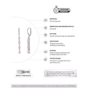 ต่างหูแฟชั่นผู้หญิงสีชมพูเชิงเส้น - Product Image 4