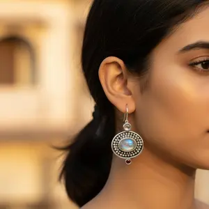 ต่างหูเงินแท้ 925 สำหรับผู้หญิง ประดับด้วยมูนสโตน โกเมน โทแพซ อเมทิสต์ เทอร์ควอยซ์ ควอตซ์ เพชร ชุบทองคำขาว ชุบทองคำชมพู ชุบทองคำ ของขวัญที่สมบูรณ์แบบ - Product Image 1