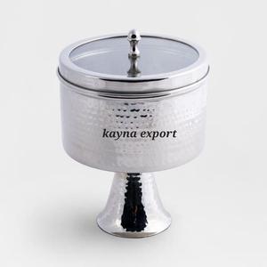 Tazón de azúcar de metal de acero inoxidable con diseño de textura de madera natural con cuchara - Product Image 6