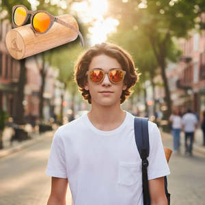 Lunettes de soleil légères vintage vertes/bleues/roses avec verres dégradés miroir UV400 pour hommes, femmes et adolescents - Product Image 2