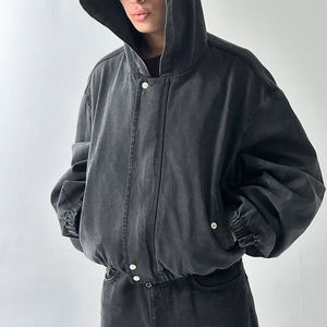 Sudadera con capucha de algodón de gran tamaño para hombre personalizada al por mayor 500 Gsm Jersey bordado con impresión digital para invierno - Product Image 4