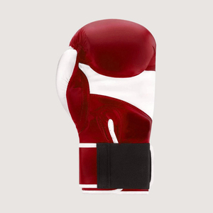 Guantes de Boxeo Profesionales de Cuero Rojos y Blancos con Cierre de Velcro para Adultos, Equipo de Artes Marciales - Product Image 3