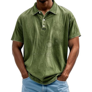 Vente en gros de t-shirts polo vintage de sport de golf lavés à l'acide pour hommes commande en gros fournisseur OEM personnalisée - Product Image 6