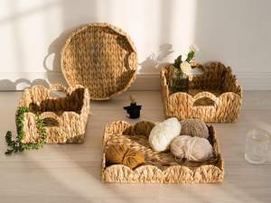 Panier en jonc de mer tressé en gros, naturel et écologique, en jacinthe d'eau, pour rangement et décoration intérieure, fabriqué au Vietnam - Product Image 2
