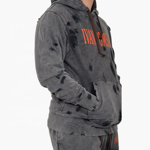 Custom Distressed Ripped Hoodie <b>Tracksuit</b> Set Unisex Two Piece Outfit Pullover Sweatshirt and Jogger Pants Fashion Streetwear - Product Image 2