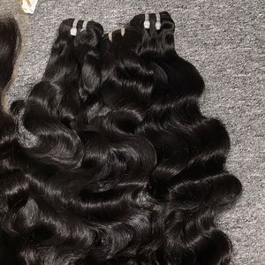 Extensiones de cabello de un donante dibujado doble cabello humano vietnamita crudo ondulado natural de trama paquete Whosale - Product Image 1