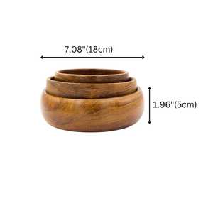 High Quality Handcrafted Natural Wood Serving <b>Bowl</b> <b>Set</b> Highly Customized Carved Salad walnut <b>Bowls</b> for Home for Indian Carton - Product Image 2