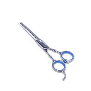 Ciseaux amincissants de cheveux de qualité supérieure pour Salon de beauté miroir ciseaux amincissants avec anneau en caoutchouc bleu - Product Image 1