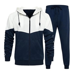 Men's Winter Heavyweight Hooded Athletic Tracksuit Set Casual Color Block Hoodie Sweatpants 2-Piece Quick Dry <b>Jogging</b> <b>Suit</b> for - Product Image 1