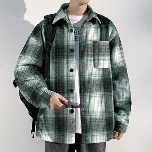<b>Men's</b> Plaid Shirt Loose Fit Casual Style Autumn Style <b>Clothing</b> Retro Long Sleeve Button up Top - Product Image 6