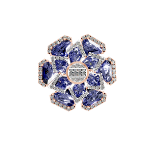 Cerf-volant intemporel en forme de grappe de saphir synthétique bague de fiançailles en argent Sterling 925 cadeau de mariage Moissanite Original OEM ODM - Product Image 3