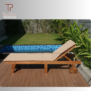Chaise longue en bois portable écologique pour une utilisation en extérieur pour les villas plages jardins piscines cours - Product Image 2