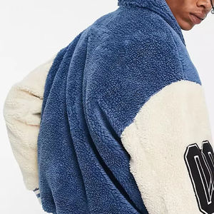 Veste brodée en polaire Sherpa pour homme légère et confortable Veste brodée en polaire Sherpa avec logo personnalisé pour homme - Product Image 3