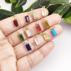 สร้อยคอจี้เงินแท้ 925 ประดับพลอยโกเมน ขายส่ง |   จี้เพชรทรงบาแกตต์ - Product Image 6