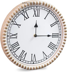 Thủ Công Bằng Gỗ Đồng Hồ Treo Tường Với Trang Trí Đính Cườm Biên Giới Vòng Treo Đồng Hồ Cho Nhà, Văn Phòng, Và Phòng Khách Trang Trí Nội Thất - Product Image 4