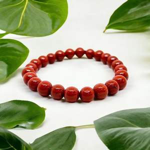 Pulsera de cristal de jaspe rojo de 8mm de alta calidad hecha a mano ajustable religioso Feng Shui energía curativa mujeres hombres - Product Image 6