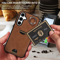Casing Ponsel Ring Grip PU+TPU untuk 17 Air Pro Max dengan Tempat Kartu SIM & Penyangga Anti-jatuh Tahan Guncangan Anti-sidik Jari 4 Warna