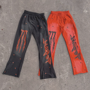 ชุดวอร์มผ้าคอตตอนสไตล์ฮิปฮอปผ่าหน้าบานสำหรับ100% ปักลาย/ปักลายแบบติดโลโก้ได้ตามต้องการ - Product Image 2