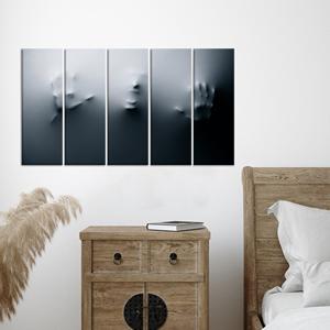 Arte abstracto en lienzo de Screaming Man: diseño moderno impreso en vidrio, JUEGO DE 5 LIEÑOS - Product Image 1