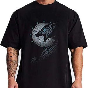 เสื้อยืดพิมพ์ลายสกรีนผ้าไหมกราฟิกสำหรับทุกเพศเสื้อยืดผ้าฝ้าย100% 270 GSM ไม่มีชายเสื้อพิมพ์ลายทรงครอปทรง DTG - Product Image 1