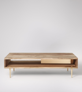 Table basse moderne Finley-Table basse de salon en bois massif avec rangement 120747 - Product Image 3