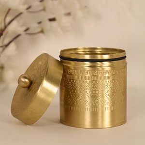 Handmade đánh bóng Brass Bohemian phong cách lưu trữ <span class=keywords><strong>container</strong></span> lật Top Nắp tươi mát Bảo quản đa chức năng khô thực phẩm lưu trữ Jar - Product Image 4