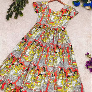 แม็กซี่ผ้าฝ้ายเนื้อนุ่มที่สวยงามทำจากการผสมผสานที่สวยงามของการพิมพ์คาลามารี - Product Image 1