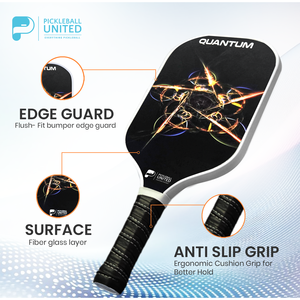 Pala de Pickleball United Quantum, Pala de Entrenamiento de Fibra de Carbono 18k, Logotipo Impreso, Material de Núcleo de Panal de Abeja T700 3K PP, Aprobada - Product Image 3