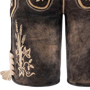 Mejor diseño de cuero genuino Hombres Pantalones cortos bávaros de moda OEM Fabricante Nueva tendencia High Street Style para adultos - Product Image 3