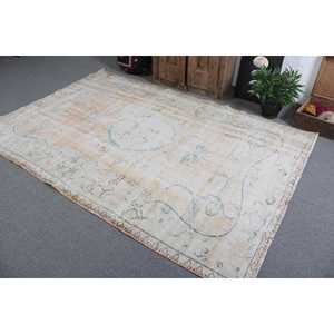 Tapis turc vintage 5,8x8,7 pieds, grand tapis persan en laine blanche - Product Image 3