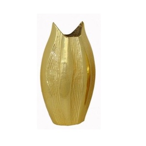 Modern Latest Golden Metal Decorating Fancy Finished <b>Clear</b> Metal Decorating Designing Luxury Style Unique Flower <b>Vase</b> - Product Image 3